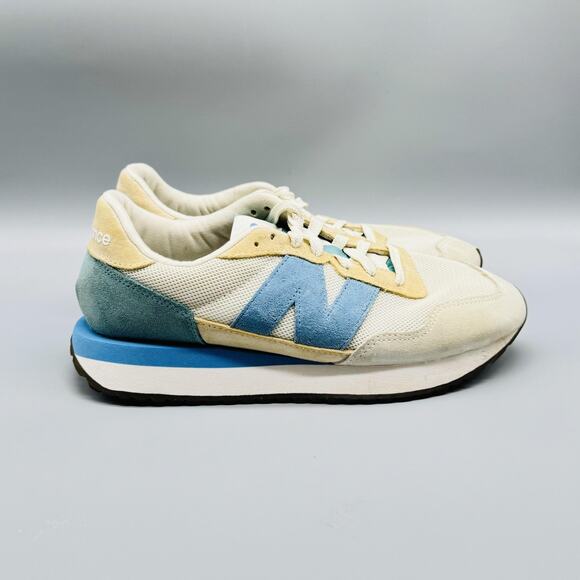 New Balance Shoes - New Balance Shoes Womens 8.5 Ivory Blue Suede 237 Retro Casual Running Sneakers